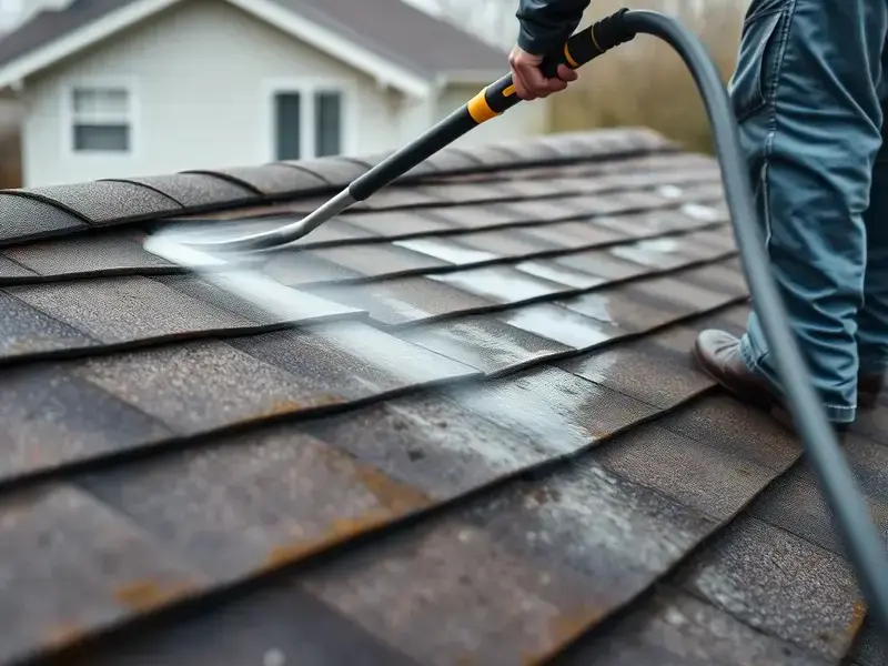 Professional roof soft wash cleaning